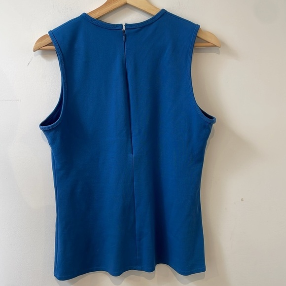 Marie Saint Pierre Monserrate V Neck Tank Top Sleeveless Zipper Blue 2 - Picture 10 of 12